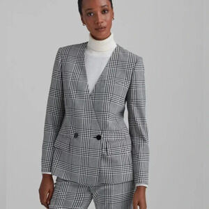 Club‎ Monaco - Patterned Collarless Fashion Blazer